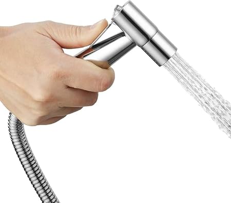 Premium Stainless Steel Bidet Sprayer for Toilet With 1.5 Meter Stainless Steel Hose, Easy 5-Minute Installation, Powerful Water Pressure (Full Shattaf Set)