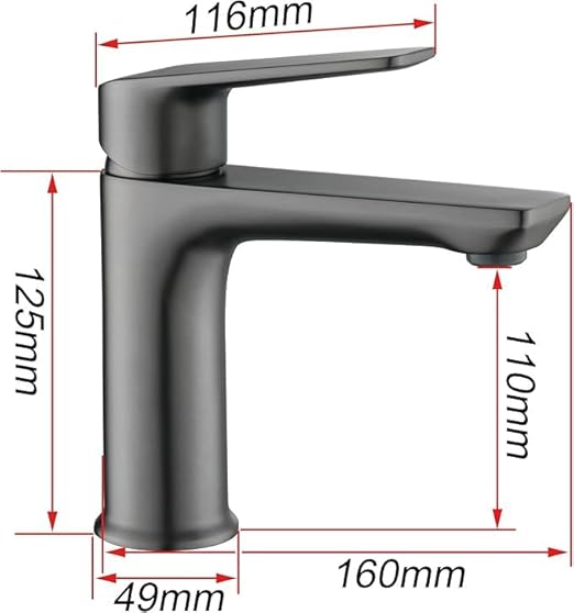 Home Basin Mixer Tap, Single Handle Washbasin Faucet with 2 PCS 60CM Hose Lavatory Tap in