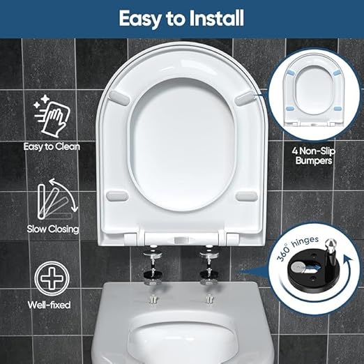 Toilet Cover Seat Cover Pressure Buffer, No Yellowing, Not Scratch, Prevent Noise, Prevent Collision