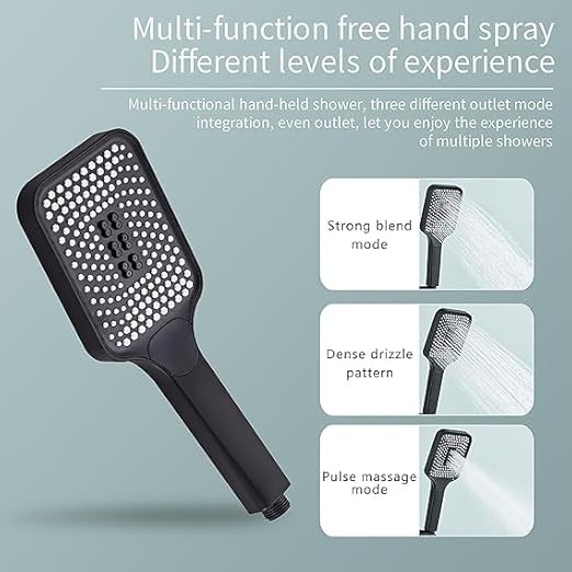 Black Shower System with LED Digital Display Shower Faucet Set Wall Mount Rain Mixer