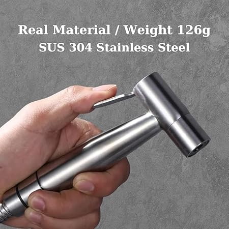 Premium Stainless Steel Bidet Sprayer for Toilet With 1.5 Meter Stainless Steel Hose, Easy 5-Minute Installation, Powerful Water Pressure (Full Shattaf Set)