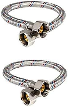 Stainless Steel Flexible Water Heater Hose Pipe 1/2 x 1/2 inch Female - 60cm (10PIC)