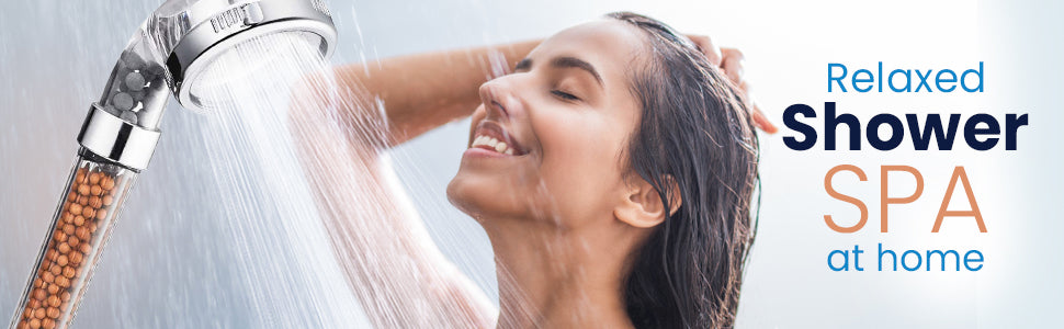 Filtered Hand Held Shower Head - Ionic Head - Help Reduces Hair Loss - Rainfall Spa - Water Saving - Purifies Water - Remove Chlorine